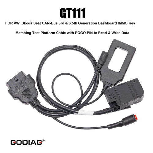 GODIAG GT111 POGO PIN Kabel – IMMO & Sleutelmatching voor VW, Skoda, SEAT (3e & 3.5e Gen Dashboard CAN-Bus)